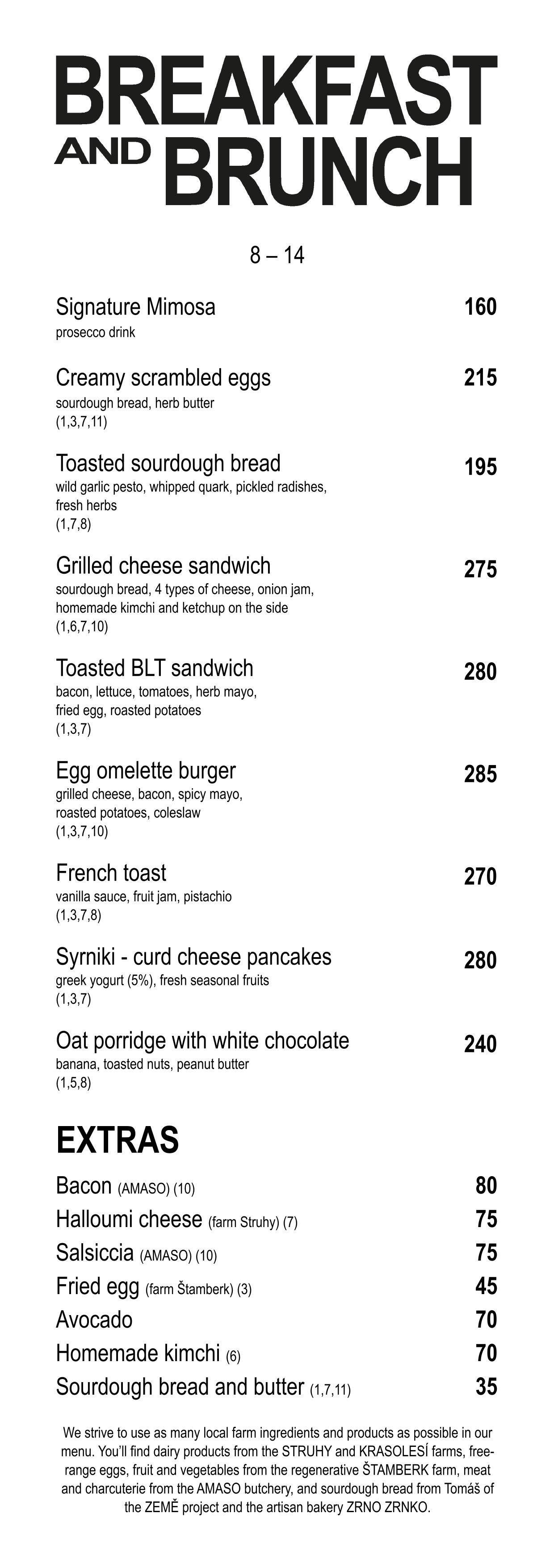 Food menu